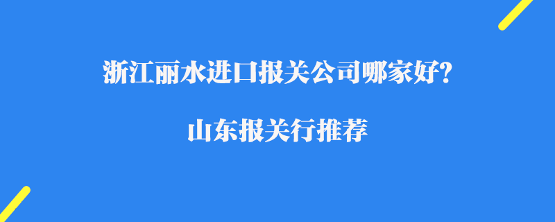 浙江麗水進口報關(guān)公司哪家好？浙江報關(guān)公司推薦