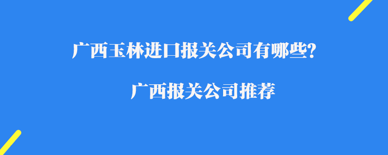 廣西玉林進口報關(guān)公司有哪些？廣西報關(guān)公司推薦