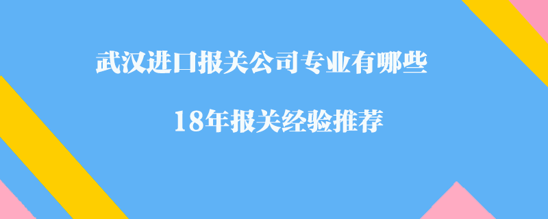 武漢進口報關(guān)公司專業(yè)有哪些?18年報關(guān)經(jīng)驗推薦